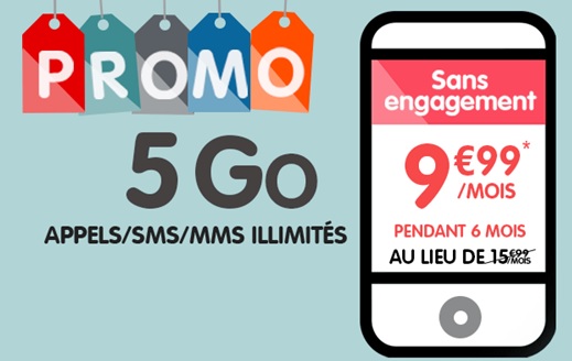 PROMO : Le forfait NRJ Mobile 5Go à 9.99 euros jusqu'au 20 mars