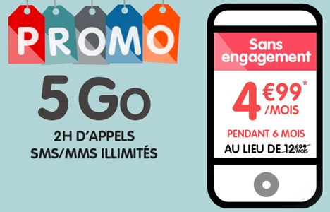 Promo : NRJ Mobile propose un forfait Woot 2H avec 5Go à 4.99 euros