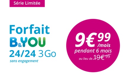 Forfait B&YOU 3Go Bouygues Telecom