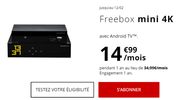 box internet freebox mini 4k en promo