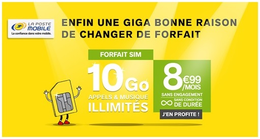 La Poste Mobile : Dernier jour pour profiter du forfait 10Go à 8.99 euros à VIE (vente privée)