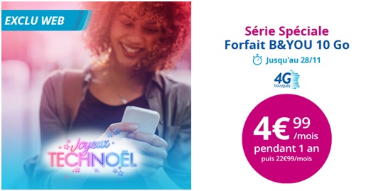 Bouygues Telecom : La Série Limitée B&YOU 10Go à moins de 5 euros s'arrête bientôt ...