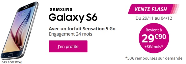 Le Samsung Galaxy S6 en vente flash chez Bouygues Telecom