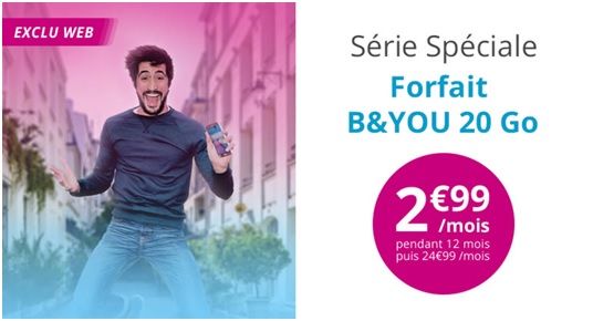 Bouygues Telecom tacle à nouveau Free avec sa Série Spéciale B&YOU 20Go à 2,99 euros