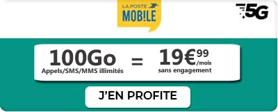 Forfait 100 Go de 5G La Poste Mobile 