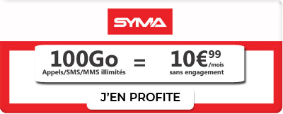 Forfait 100 Go de syma en promo
