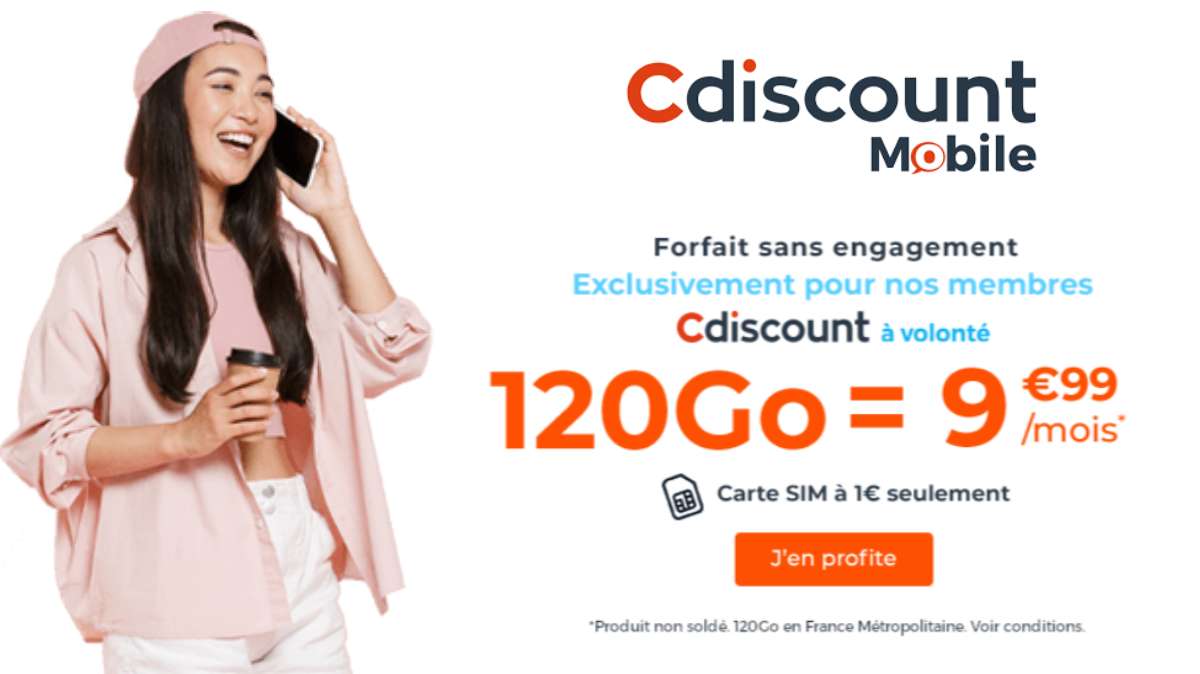 Cdiscount Mobile dévoile un nouveau forfait mobile avec 120Go à seulement 9.99€ mais seulement pour les membres CDAV