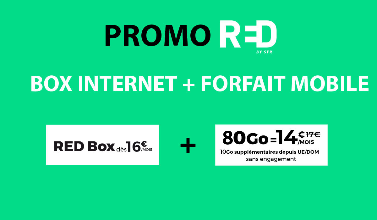 Forfait mobile + box internet à seulement 30€ chez RED by SFR !