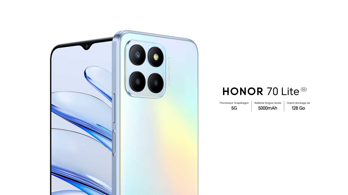 Honor 70 Lite : le nouveau smartphone entrée de gamme compatible 5G et doté d'une grosse batterie