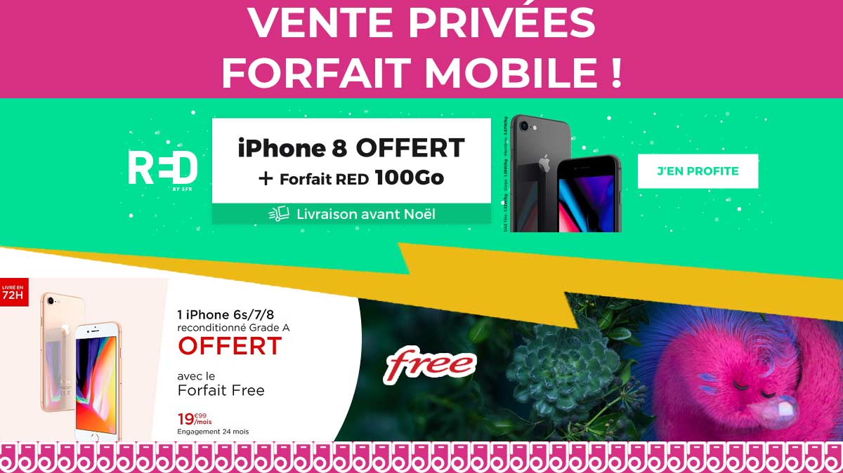 JAMAIS VU : RED by SFR et Free mobile proposent chacun une vente privée avec un iPhone gratuit !