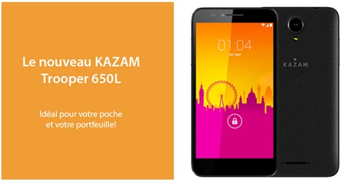 Le nouveau smartphone KAZAM Trooper 650L à prix Free