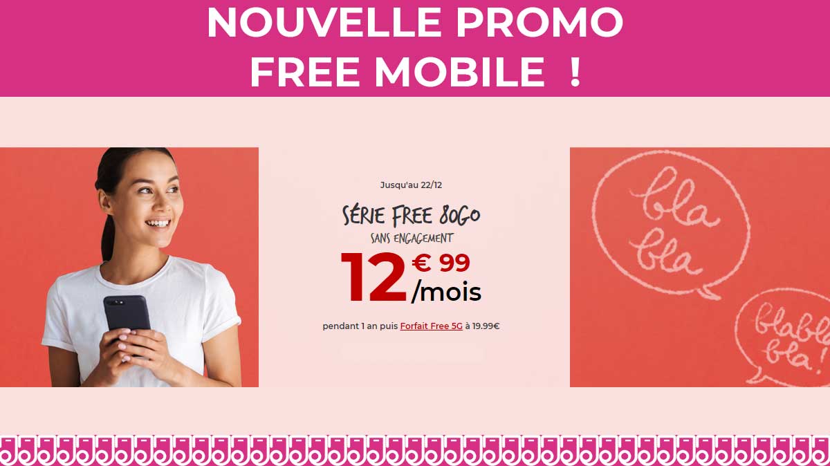 Nouvelle promo chez Free mobile valable jusqu'au 21 décembre !