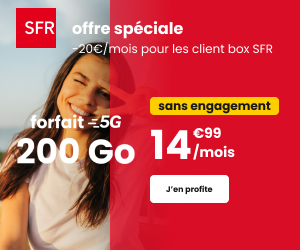 SFR offre spéciale 200 go en 5G à 14,99 euros pour les abonnés box