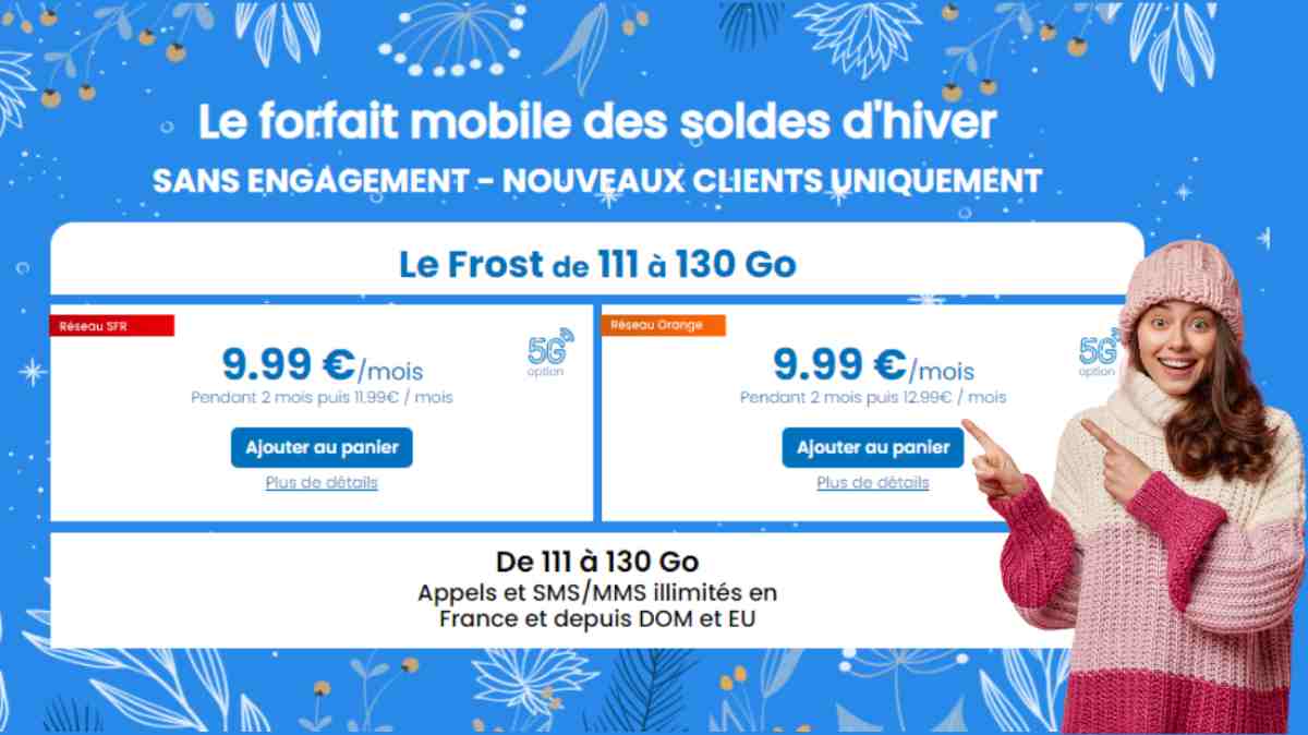 Une semaine de plus pour succomber à ce super forfait mobile 111Go à 9.99€ par mois sur le réseau Orange ou SFR