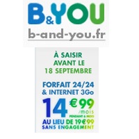 Plus que 2 jours pour profiter la remise de 5€ sur B&You !