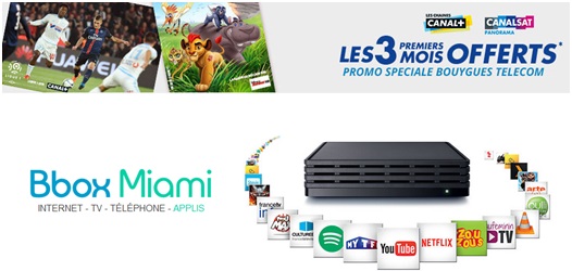 Bbox Bouygues Telecom : Canal + et/ou CanalSat offerts les 3 premiers mois !