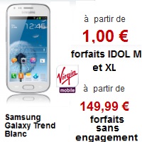 Samsung Galaxy Trend idéal pour un premier Smartphone à 1€ chez Virgin Mobile !