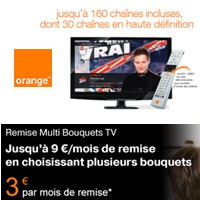 Orange Internet : 160 chaînes incluses et jusqu’à 9€ de remise en choisissant plusieurs bouquets TV !