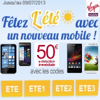 Virgin Mobile : Fêtez l'été avec un nouveau téléphone, jusqu'à 50€ de remise!