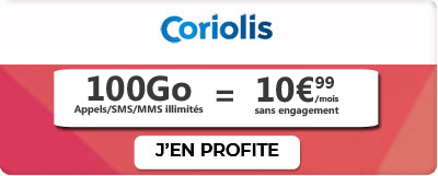 Forfait Coriolis 100 Go à 10,99 euros