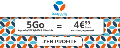 forfait 5Go à 4,99 euros de Bouygues Telecom bandyou