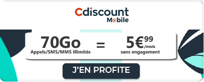 Forfait 70 Go de Cdiscount Mobile à 5,99 euros
