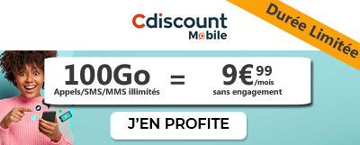 Forfait 100 Go à 9,99 euros de Cdiscount Mobile