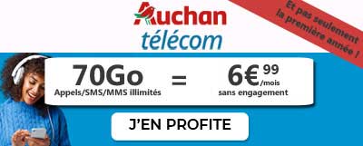 promo Auchan Telecom 70Go