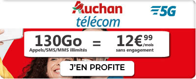 promo forfait auchan telecom 130go de 5G