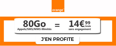 Forfait 80 Go à 14,99 euros d'orange
