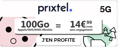 Forfait Prixtel 100 Go de 5G
