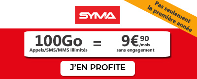 Forfait 100 Go à 9,90 euros de Syma