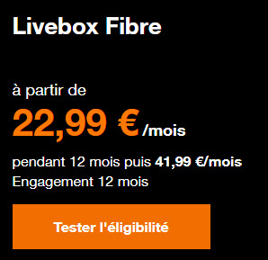 Livebox fibre d'Orange en promo