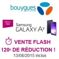Bouygues Telecom : Le Samsung Galaxy A7 nu ou avec un forfait sans engagement à 309.90€ jusqu’à ce soir minuit !