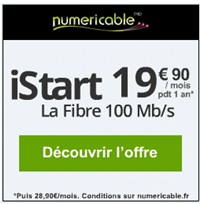 Bon plan Numericable : L’offre fibre iStart avec Internet, téléphonie illimitée et TNT à 19.90€ ! 