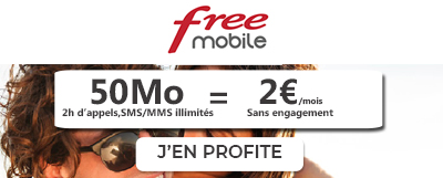 Forfait Free Mobile 2H à 2 euros