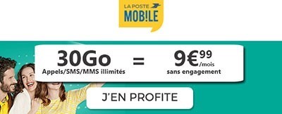 Forfait La Poste Mobile 30Go à 9,99?