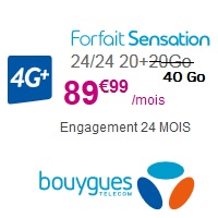 Du nouveau chez Bouygues Telecom : Le forfait Sensation 20Go passe à 40Go dès le 24 Août prochain