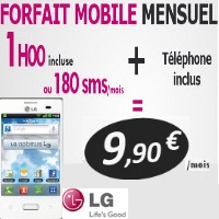 Le LG Optimus L3 est fourni avec le forfait Mensuel chez Afone Mobile