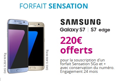 Bon plan : 220 euros offerts sur le Galaxy S7 ou S7 Edge avec un forfait Bouygues Telecom