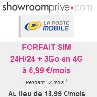 La Poste Mobile brade son forfait illimité 4G 3Go sans engagement sur Showroomprivé.com !