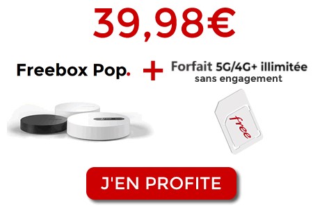 Pack Freebox Pop + forfait mobile 5G data illimitée