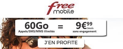 Forfait Free Mobile 60Go promo