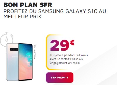 Samsung galaxy S10 promo SFR