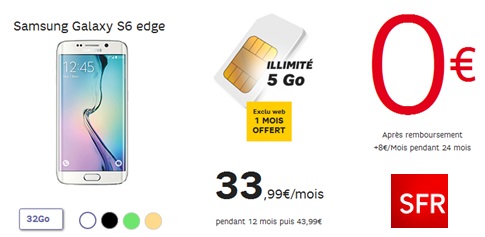 Le Samsung Galaxy S6 Edge à 0€ chez SFR, comment en profiter ?