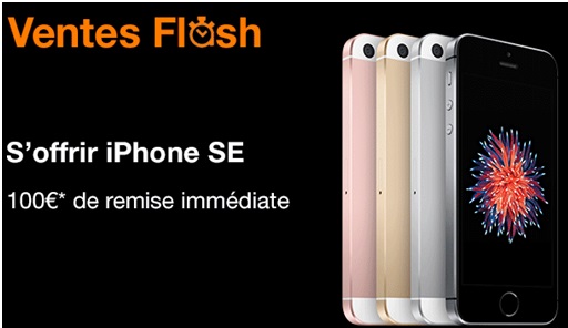 iPhone SE 16Go ou 64Go : 100 euros de remise immédiate avec un forfait Orange 