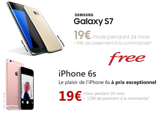 Free Mobile : Pencheriez-vous plus pour l'iPhone 6S ou le Samsung Galaxy S7 à 19€/ mois ?