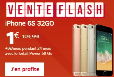 L'iPhone 6s 32Go à 1 euro avec le forfait Power 50Go (vente flash)
