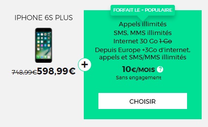Bonne affaire : l'iPhone 6s Plus avec la série limitée RED 30Go à 10 euros