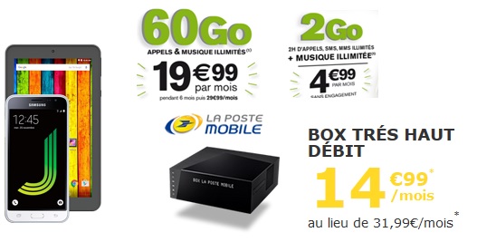 Les bons plans La Poste Mobile : tablette offerte, forfaits pas chers avec un max de data, box à prix mini…